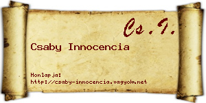 Csaby Innocencia névjegykártya