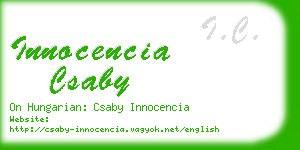 innocencia csaby business card